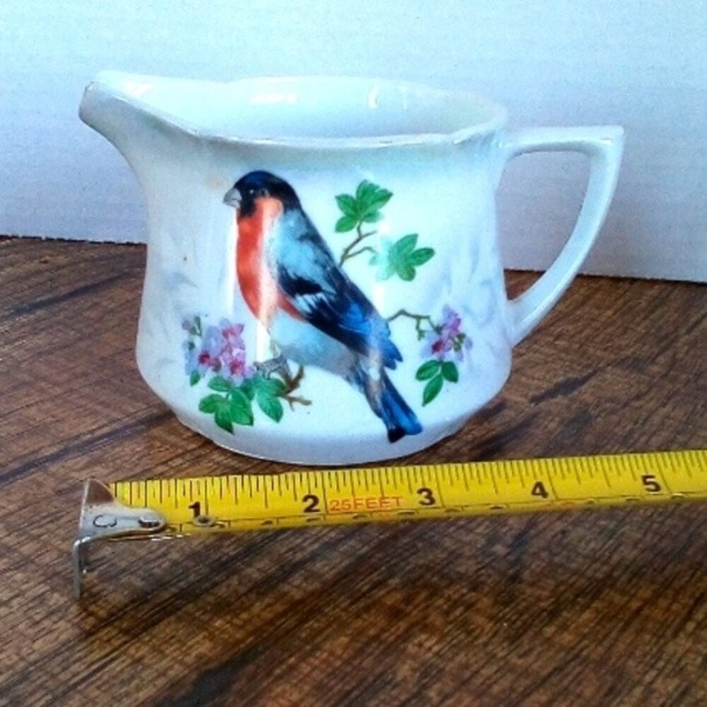 Antique Porcelain Leuchtenburg Creamer Bird Design Germany vintage China